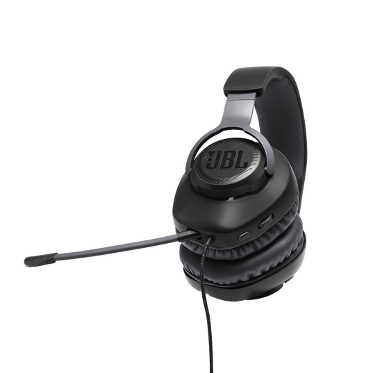 JBL Quantum 100 - Black - Wired over-ear gaming headset with flip-up mic - Detailshot 4